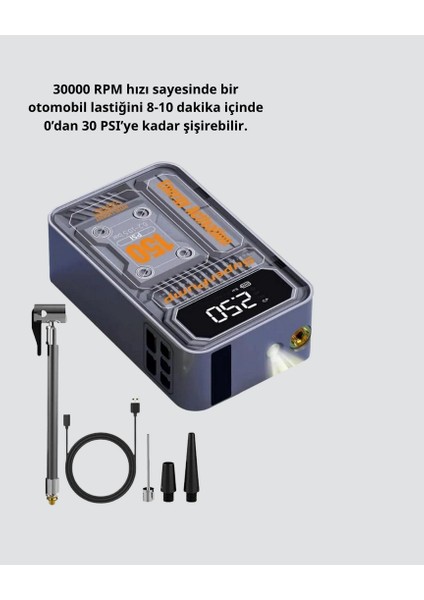 Lvsqvr Taşınabilir Kablosuz Hava Pompası – 150 Psi Güçlü Basınç ve 6000MAH Şarjlı indirimleri