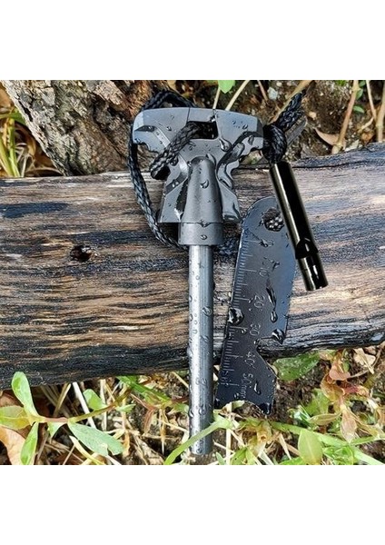 Acil Durum Magnezyum Çubuk Çakmaktaşı Hayatta Kalma Ateş Başlatıcı Çakmak Kiti Düdük Hediyel indirimleri