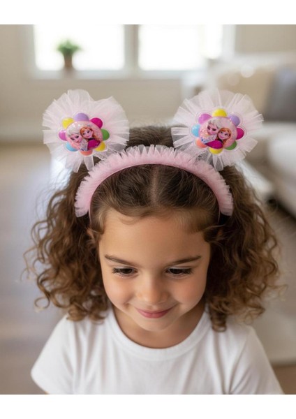 Tüllü Frozen Taç Pembe