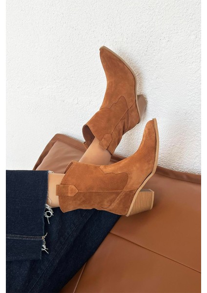 Mercury Kadın Hakiki Deri Süet Topuklu Bot Taba fiyatları