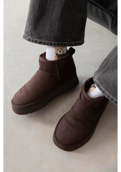 Salvador Kadın Içi Tüylü Kalın Taban Süet Yarım Bot Kahve fiyatları