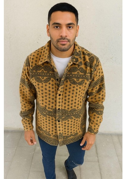 Erkek Polar Fermuarlı Sweatshirt – Kapüşonsuz, Cepli, Yumuşak Dokulu, Oversize Rahat Kalıp, Kışlık Sıcak Tutan Fermuarlı Üst