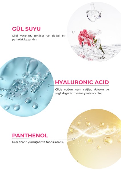 3 Aktif Yüz Temizleme Köpüğü, Gözenek Sıkılaştırıcı, 200ML (Hyaluronic Acid + Panthenol + Gül Suyu) modelleri