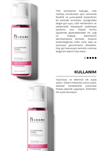 3 Aktif Yüz Temizleme Köpüğü, Gözenek Sıkılaştırıcı, 200ML (Hyaluronic Acid + Panthenol + Gül Suyu)