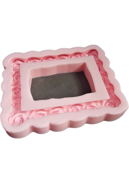 Gül Çiçek Gül Çiçek Kabartmalı 23cm Dikdörtgen Çerçeve Silikon Kalıp K-793 fiyatları
