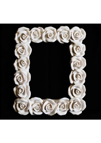 Gül Çiçek Gül Çiçek Kabartmalı 23cm Dikdörtgen Çerçeve Silikon Kalıp K-793 indirimleri