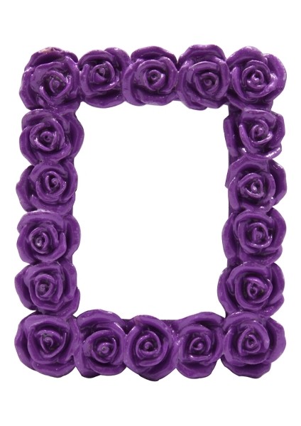 Gül Çiçek Gül Çiçek Kabartmalı 23cm Dikdörtgen Çerçeve Silikon Kalıp K-793