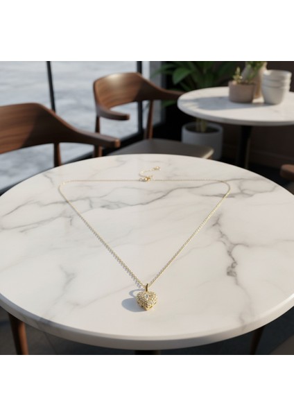 Kalpli Zirkon Taşlı 14 Ayar Altın Kolye fiyatları