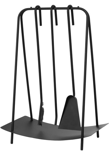 Premium 4 Lü Siyah Hazneli Dekoratif Şömine Aksesuar Seti