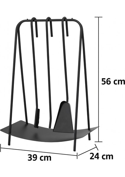Premium 4 Lü Siyah Hazneli Dekoratif Şömine Aksesuar Seti modelleri