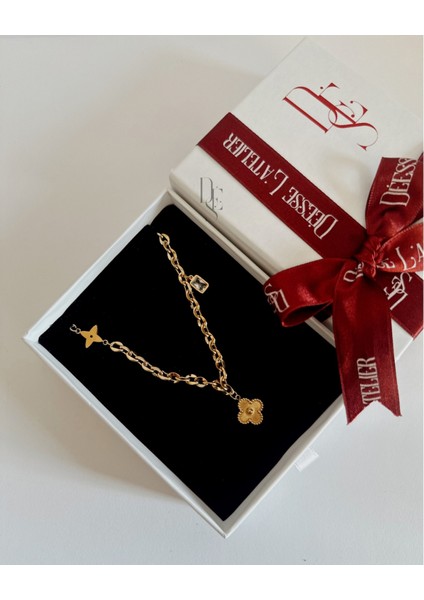 GOLD YONCA ÇİÇEK KOLYE modelleri