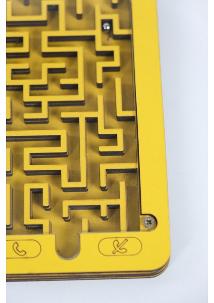 Ahşap Labirent Oyunu Sarı, Eğlenceli ve Eğitici Çocuk Oyuncağı fırsatları