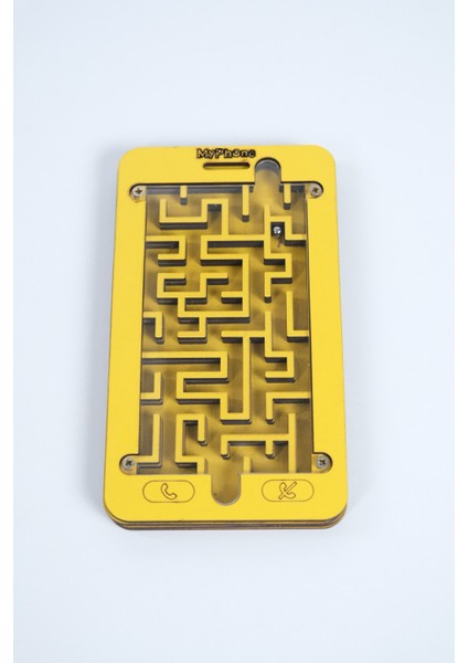 Ahşap Labirent Oyunu Sarı, Eğlenceli ve Eğitici Çocuk Oyuncağı indirimleri