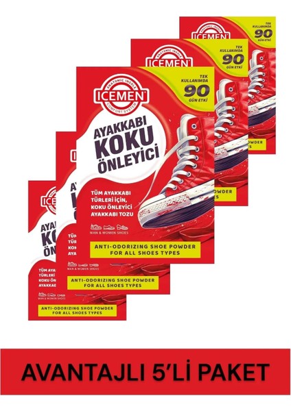 Icemen Koku Giderici,ayak Kokusu,ayak Sağlığı,ayak Bakım Ürünleri,kokuyu Önleyici Toz,ayakkabı Tazeleme,ayak Deodorantı, Spor Ayakkabı Kokusu Giderici