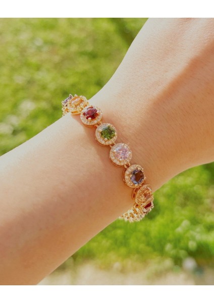 RENKLİ ZİRKON TAŞLI BUBBLE BİLEKLİK fiyatları