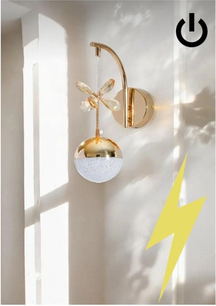 Gold Tek Top Elektrikli Kelebek Figürlü 3 Renk Aplik