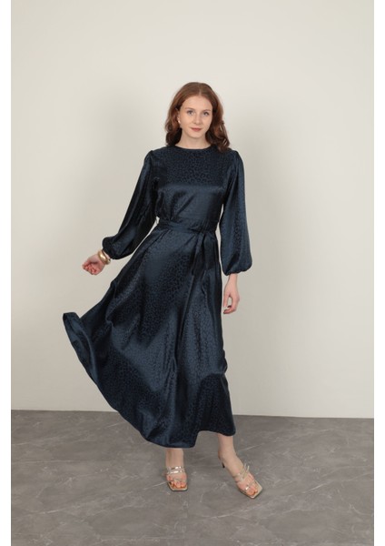 Leopar Jakarlı Elbise