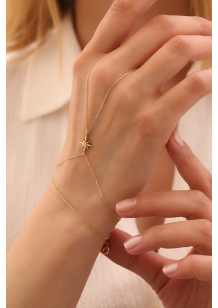 14 Ayar Altın Tek Taşlı Kuzey Yıldızı Şahmeran modelleri