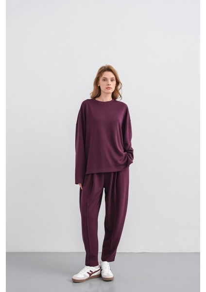 Mürdüm Kadın Yumuşak Dokulu Premium Modal Kumaş Alt-Üst Takım