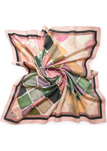 Renkli Geometrik Desenli Eşarp