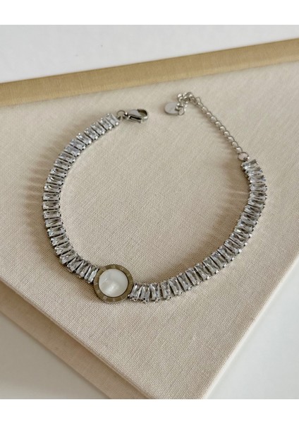 SİLVER ROMA HARF ÇELİK BİLEKLİK