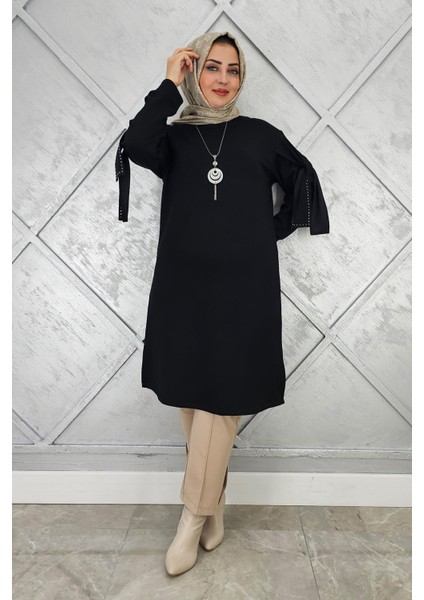 Kadın Taş ve Kolye Detaylı Tesettür Tunik modelleri