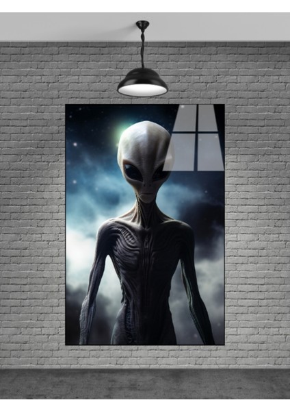 Fantastik Uzaylı Cam Tablo