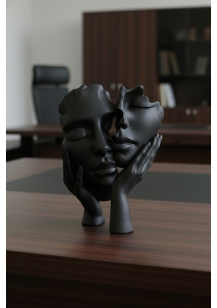 Modern Soyut Yüz Heykeli Biblo (Siyah)– Sanatsal Tasarım Ev ve Ofis Biblosu modelleri