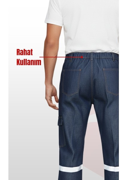 Süper Likralı Kot Iş Pantolonu | Reflektörlü, Çok Cepli, Dayanıklı Denim Işçi Pantolonu modelleri