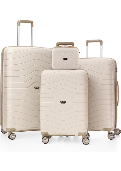 Bagist 5242 Polipropilen Battal & Körüklü 4 Lü Valiz Seti