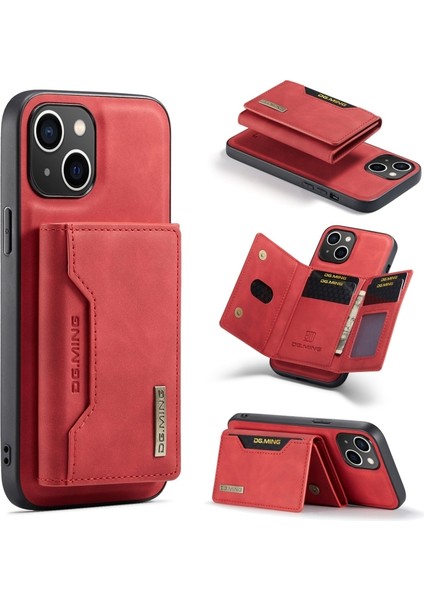 iPhone 14 Plus Kılıf Ming Serisi 2-1 Pu Deri Kartlıklı Kapak