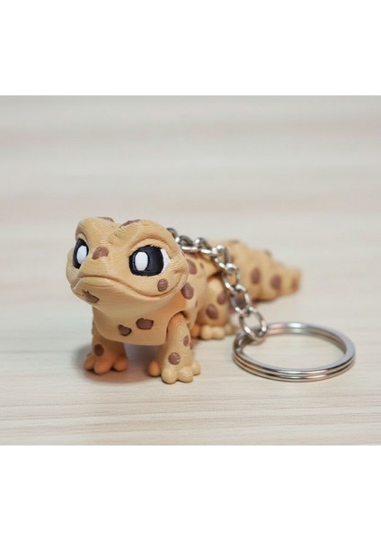 3D Baskı Gezgin Kertenkele Anahtarlık 3'lü Set | Eklemlihayvan Figürü | Pla 5 cm