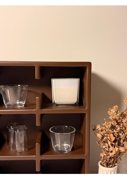 Kahverengi 12 Bölmeli Dekoratif Mug & Fincan Rafı– Kahve Köşesi – Ofis Organizer- Kupa Rafı- Kupalık modelleri