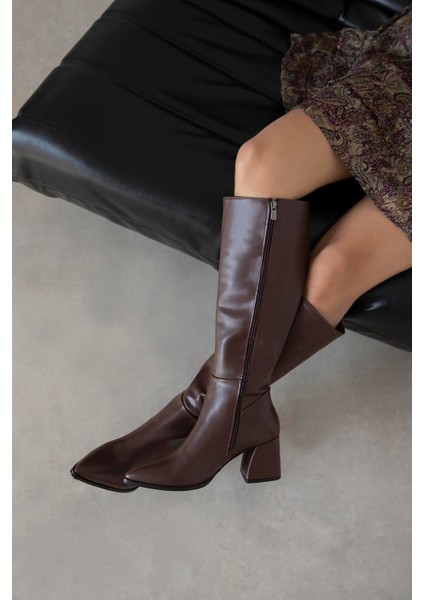 Kamilla Kadın Deri Çizme Kahve fiyatları