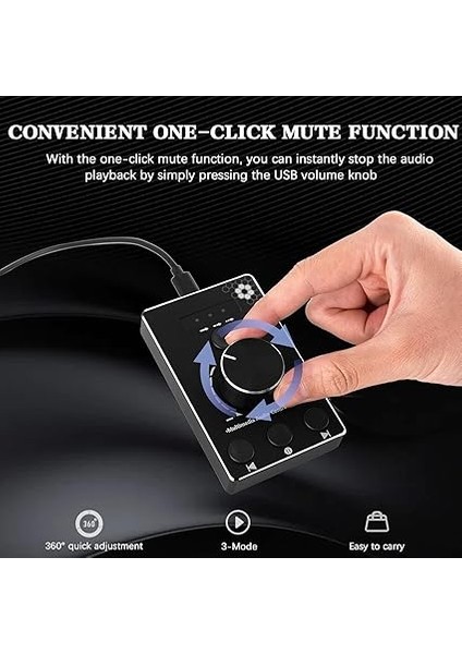 Ses Düğmesi, Pc Için USB Ses Kontrol Düğmesi, Tek Tıkla Sessiz Işlevli Multimedya Denetleyici Düğmesi ve Win ve Mac Için 3 Ses Kontrol Modu Ozu8 modelleri