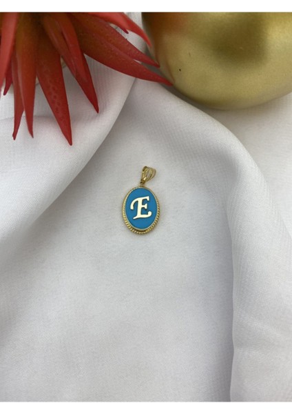 14 Ayar Altın Firuze Taşlı Harf Kolye Ucu