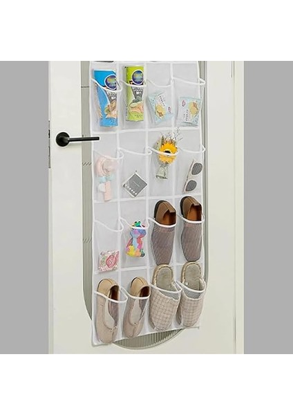 Arkasına Takılabilen 24 Gözlü Kumaş Organizer Düzenleyici, Ev Için Pratik Terlik Eşya Temizlik Malzemesi (1) fırsatları