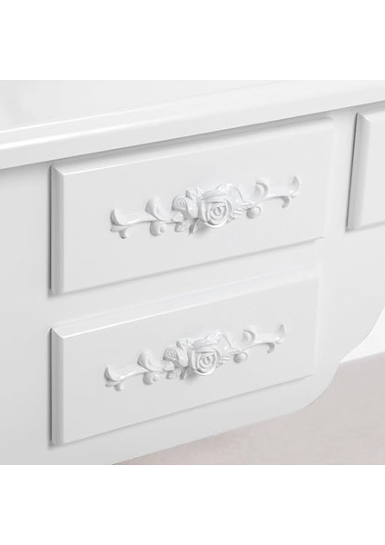 3 Aynalı ve Tabureli Tuvalet Masası, 7 Çekmece, Eğim Koruması, Lüks, 145 x 90 x 40 Cm, Beyaz RDT91W modelleri