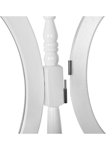 3 Aynalı ve Tabureli Tuvalet Masası, 7 Çekmece, Eğim Koruması, Lüks, 145 x 90 x 40 Cm, Beyaz RDT91W indirimleri