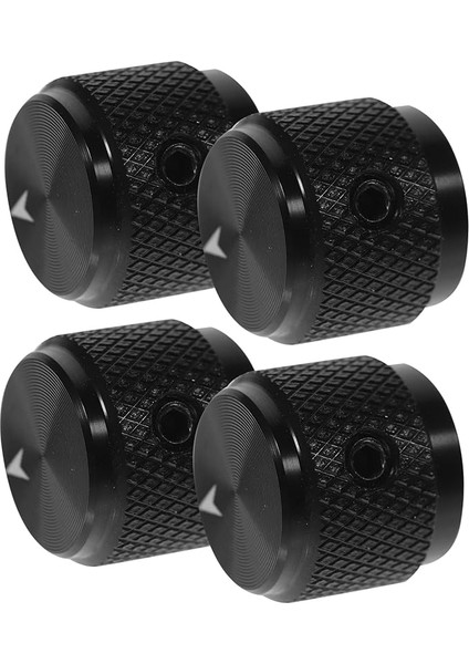 4 Adet Gitar Düğmesi Elektrik Gitarlar Için Yedek Alüminyum Alaşımlı Ton Düğmeleri Siyah Kolay Kurulum