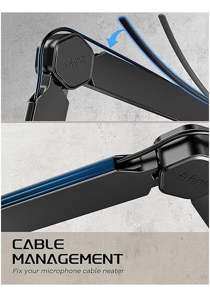 Mikrofon Boom Kolu, Kablo Yönetim Kanallı Mikrofon Standı, Tamamen Ayarlanabilir, Podcast Kayıt Ev Ofisi Için Masa Montaj Kelepçeli Ağır Hizmet Tipi Metal Mikrofon STANDI-BM66 fırsatları