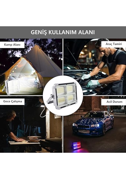 Solar LED Projektör Gri Renk Cata 200W Güneş Enerjili Portatif LED Işık Taşınabilir Sokak Aydınlatması indirimleri