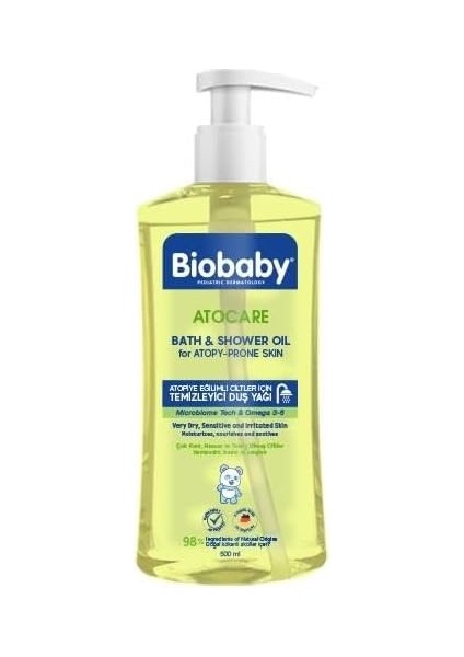 Atocare Atpoi Eğilimli Ciltler Için Temizleyici Duş Yağı 500 ml Seramid Prebiyotik Omega 3-6 Yulaf