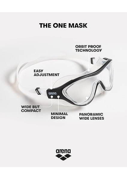 The One Mask Anti-Fog Schwimmmaske Für Erwachsene, Schwimmmaske Mit Großen Gläsern, Uv-Schutz, Selbstjustierender Nasensteg, Orbit-Proof Dichtungen fiyatları