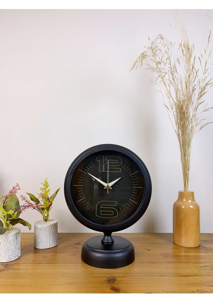 25 x 20 cm Siyah Modern Masa Saati