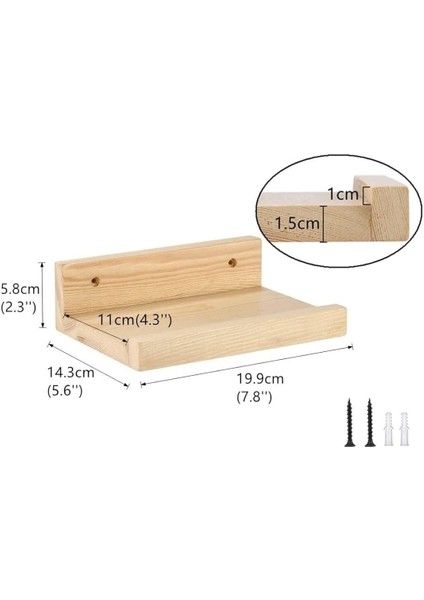 2'li Set Küçük Dekor Rafları, Akıllı Hoparlör Için Mini Yüzer Doğal Ahşap Ekran Duvar Rafı modelleri
