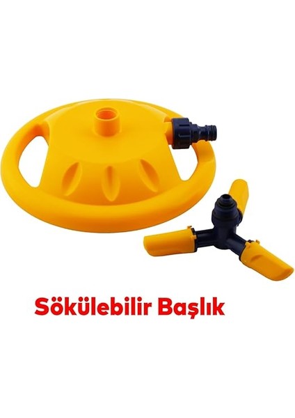 Tablalı Hareketli Su Tabancası Fıskiyesi 3 Kollu Dönerli Bahçe Çim Sulama Aparatı Plastik DY6013 indirimleri