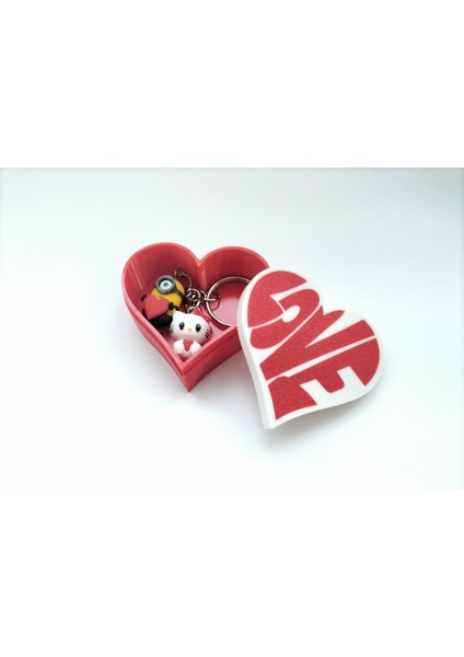 Özel Kalp Kutulu Çift Anahtarlık – Sevimli Karakter Seçenekleri | Hediye Seti