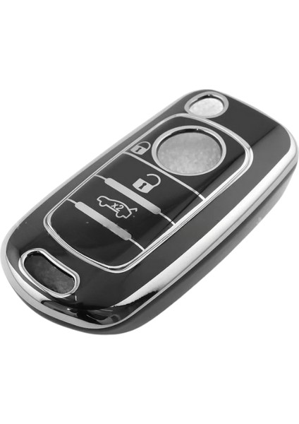 Fiat Egea 3 Buton Sustalı Nano Anahtar Kılıfı Siyah-Gümüş fırsatları