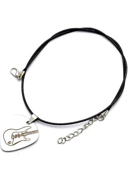 Kaya Punk Gitar Seçim Kolye 3 Adet Deri Halat Zincir Pentrum Ukulele Elektrik Bas Gitar Severler Için modelleri